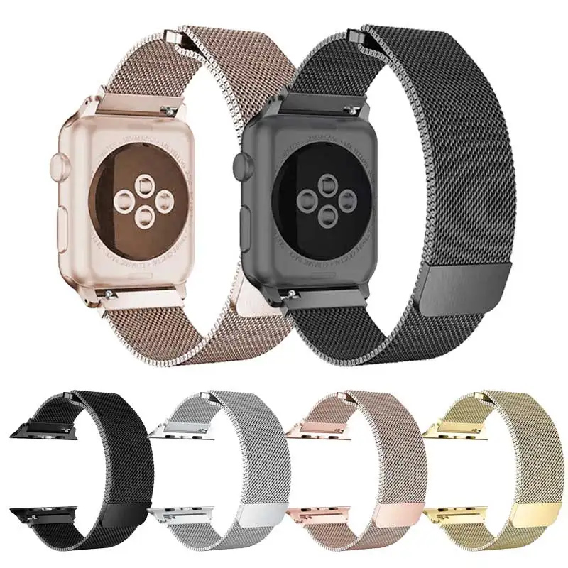 

Milanese Loop Band for Apple watch 42mm 38mm Link Bracelet Strap Magnetic adjustable buckle with adapter for iwatch Series 3 / 2