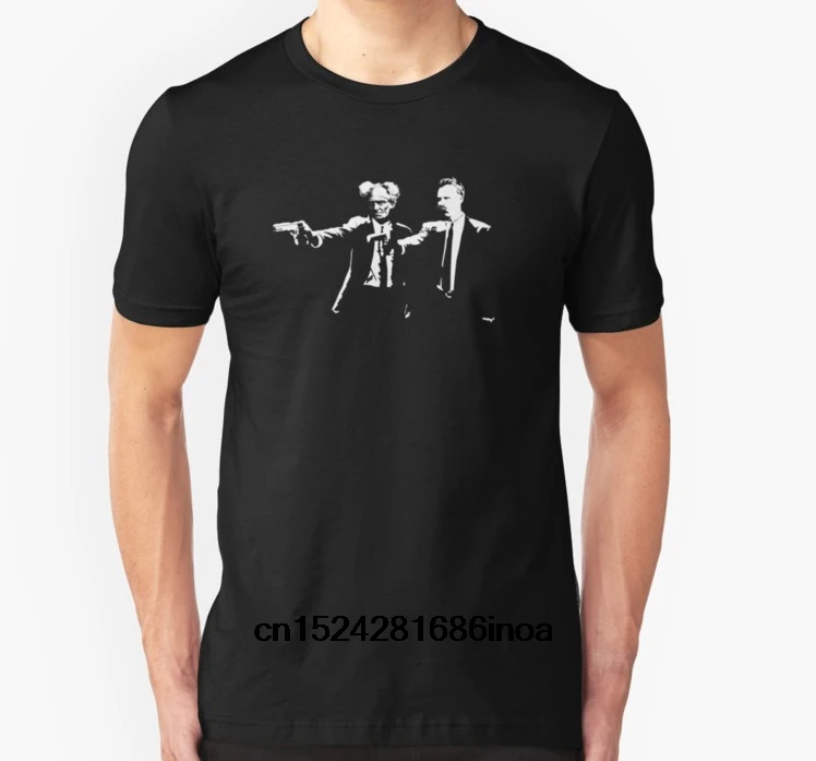 Модная классная мужская футболка женская смешная Schopenhauer and Nietzsche-Fun philosophy shirt
