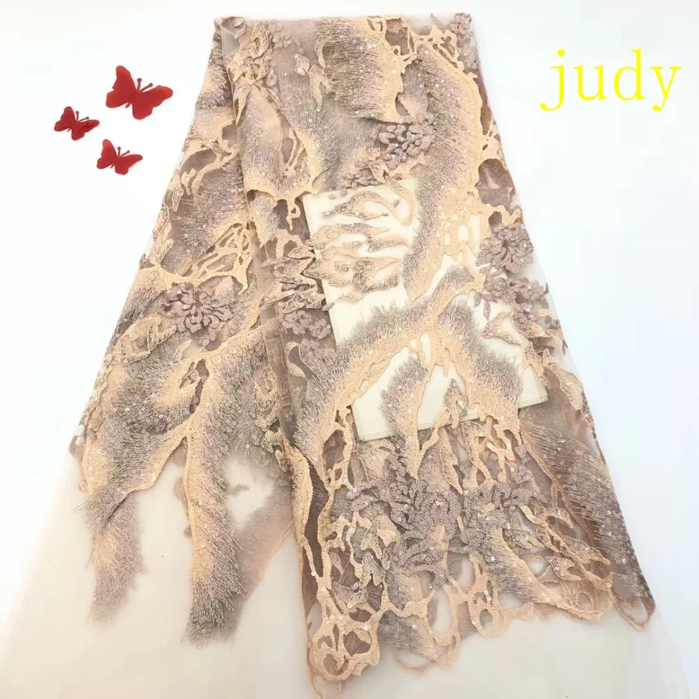

5yards/bag 6 color mixed color embroidery mesh sequins creative Chinese style fabrics used in the wedding dress fashion stage