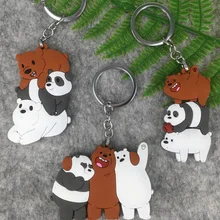 1 pc Kawaii Criativo Três Ursos Dos Desenhos Animados Figuras de Ação Brinquedo Três Nua urso panda Ursos do gelo Chaveiro brinquedos figura presente