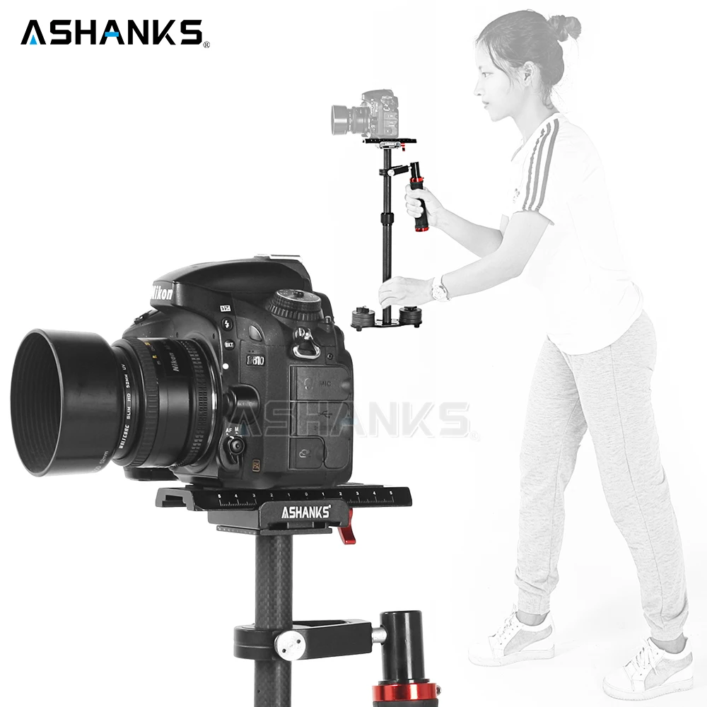 ASHANKS S60+ Steadycam 3 кг загрузка 57 см углеродного волокна Ручной Стабилизатор Steadicam для DSLR Canon Видеокамера Sony фотографии