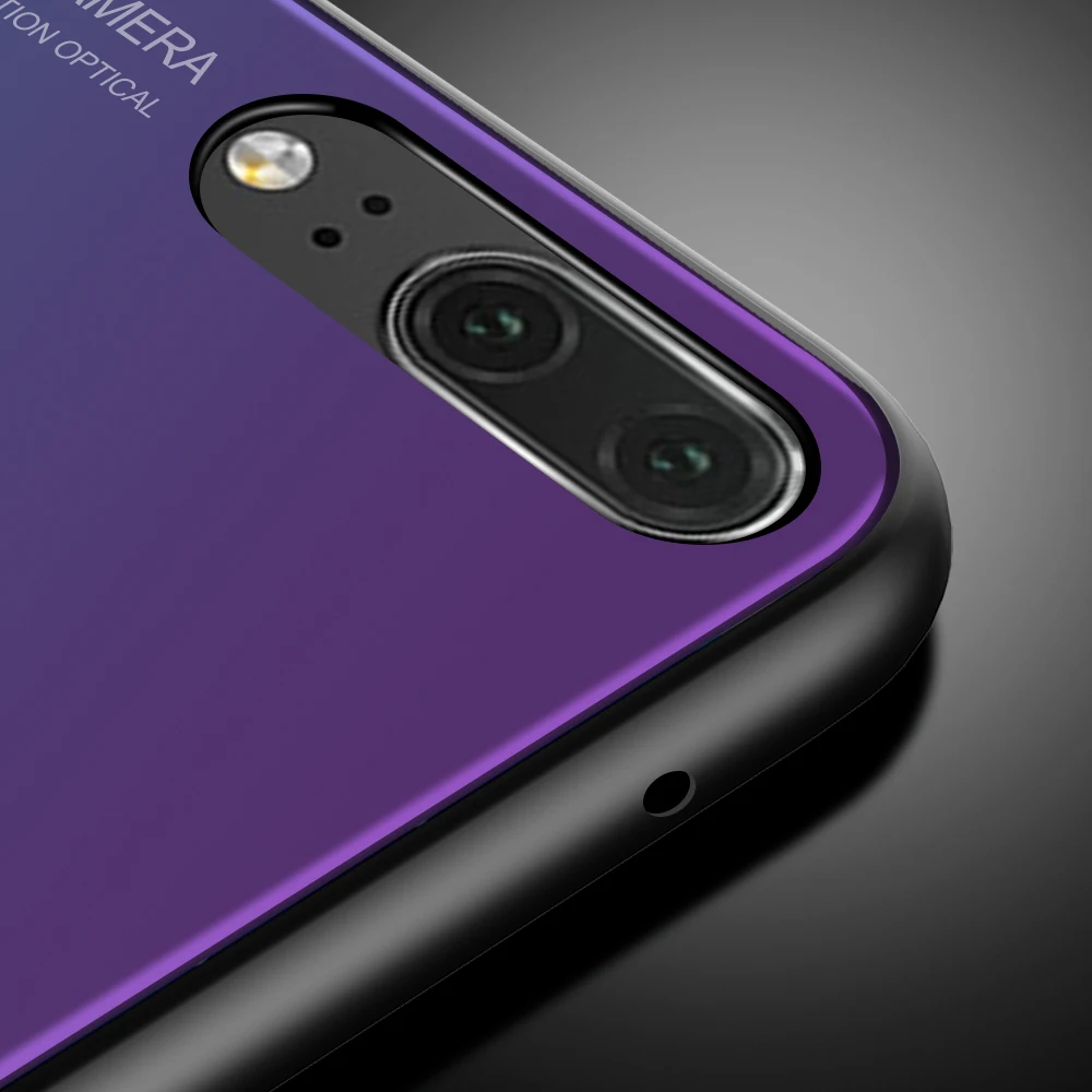 Gradient Phone Case For huawei p30 pro p20 lite light Glass back cover on honor 10 9 lite 8x 8c hauwei p30pro honor8x