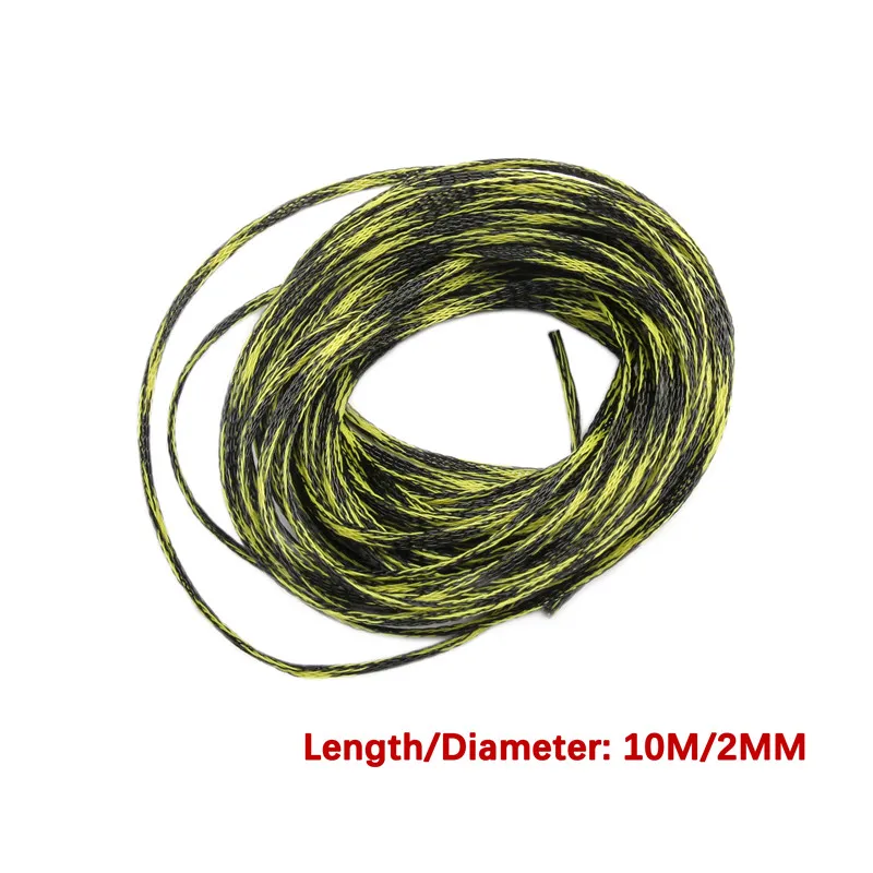 10 м кабельная муфта желтый и черный 2/4/6/8/10/12/15/20/25 мм PET, расширяемые нейлон короткого замыкания защита проводных линий кабель в оплетке