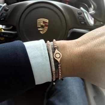 

Mcllroy bracelet men/stainless steel beads/gold/charm/luxury/bracelets bangles Braiding Macrame Bracelet man jewelry valentine