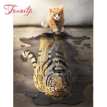 5d Diamond Embroidery"tiger/cat"Photo custom Diamond Painting,Cross Stitch,3D diy Diamond Mosaic,house Decoration,Christmas,gift
