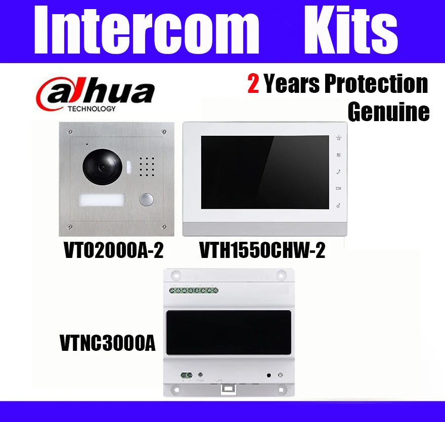 Комплекты внутренней связи VTO2000A 2 S1 (VTO2000A 2) VTH1550CHW VTNC3000A Video Intemcom System|intercom kit|dahua