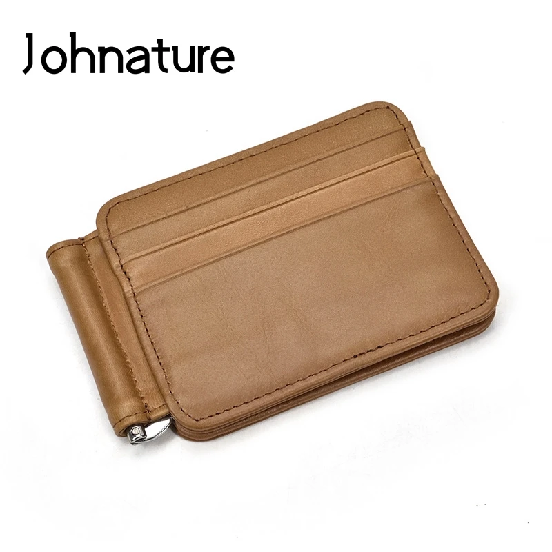 Men Women Genuine Leather Cowhide Wallet Trifold Credit Card Holder Retro Purse