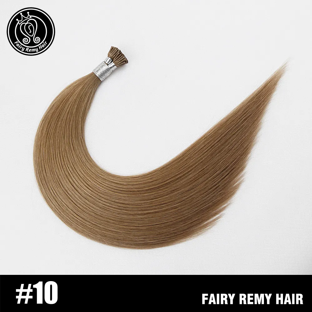 #10 Кератиновые накладные волосы для наращивания, Remy, европейские натуральные накладные волосы remy, сказочные волосы Remy, 20 дюймов, 50 шт./ПАК - Цвет: #10
