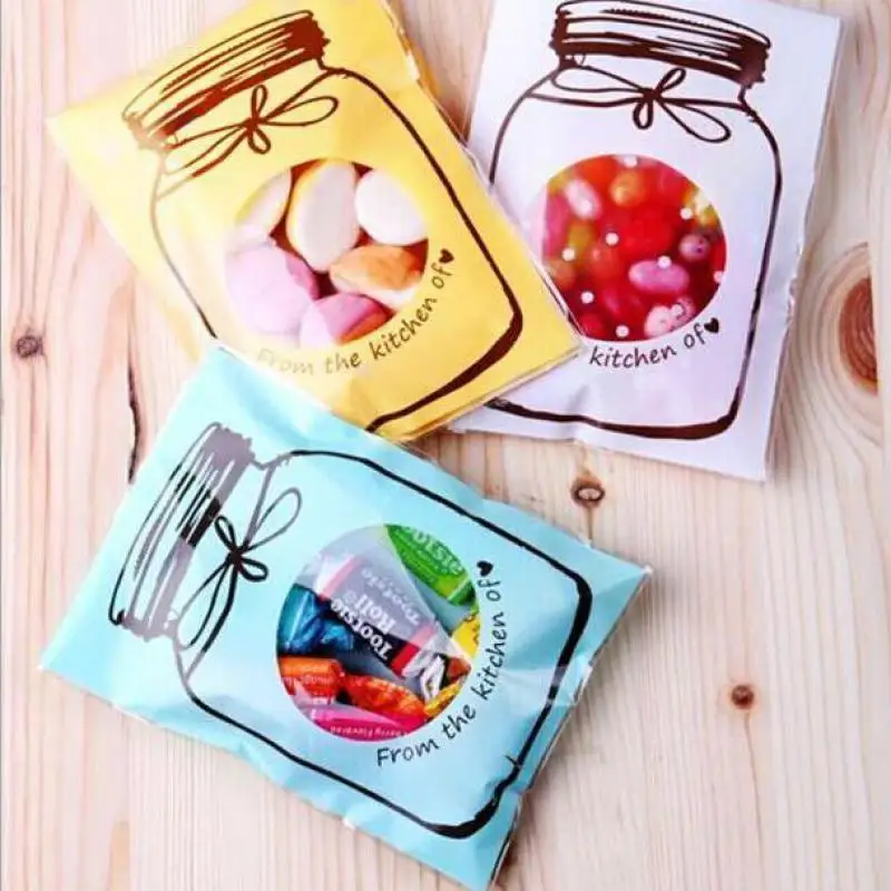 

50 pcs Gift bag pack Bottle Design Wedding Party Candy Cookie Cellophane Gift Printing Pouch Packaging Gift Box Printing