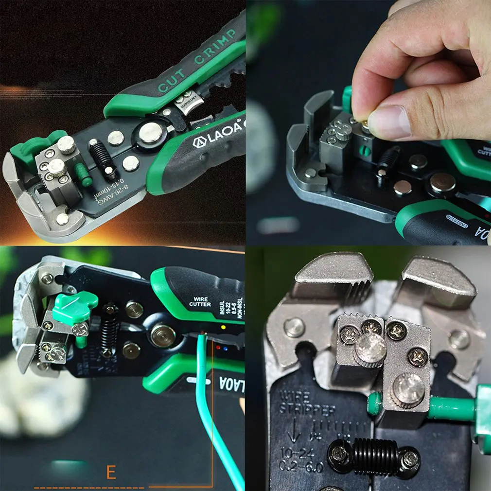 Tanie LAOA LA815238 wielofunkcyjny automatyczny ściągacz do przewodów Crimper zaciskania szczypce do cięcia Terminal narzędzie ręczne