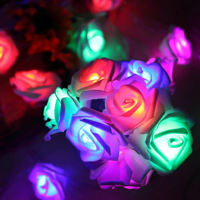 1 шт. 2 м 20 светодиодный S на батарейках светодиодный светильник в виде цветка розы гирлянда Рождественская елка Праздник Валентина свадебное украшение