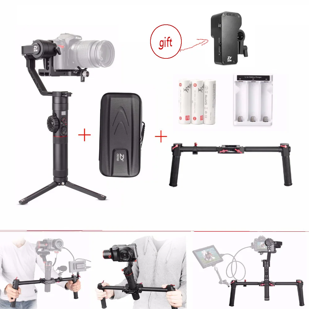 Zhiyun Crane 2 3 Axis Handheld Gimbal Stabilizer for Camera + DH 1 Dual