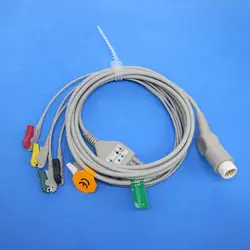 ЭКГ кабель с 5 приводит клипсой и 12pin разъем для mindray T5, T8 монитор пациента
