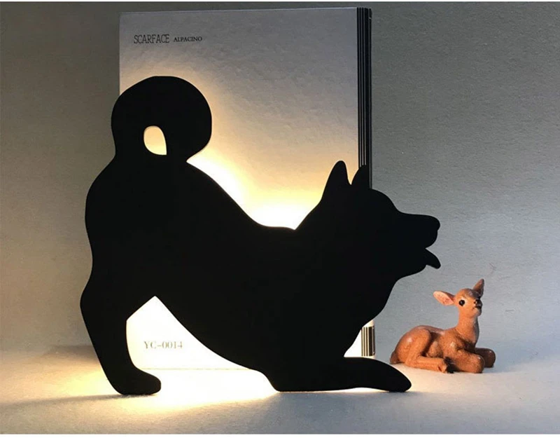 Cat shape Sensor&Voice Silhouette Lamp LED Night Light Nursery Sensor LED Battery Decorative Wall Lamp for Children Bedroom (7)