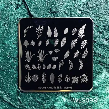

Square stamping stamp Plate Leaves Plants Design Image Nail Stencil Templates Nail DIY template for nail polish