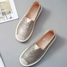 Women Loafers Paillette Spring Flat Shoes Ladies Sequin Fisherman Casual Shoes Lightweight Breathable Golden Loafers Lazy Flats цена Women Loafers Paillette Spring Flat Shoes Ladies Sequin Fisherman Casual Shoes Lightweight Breathable Golden Loafers Lazy Flats цены онлайн