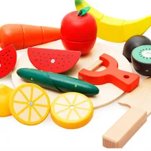 Новые Деревянные игрушки блоки фрукты и вегетарио резка ребенка моделирование игрушка для обучения игрушка, подарок для ребёнка