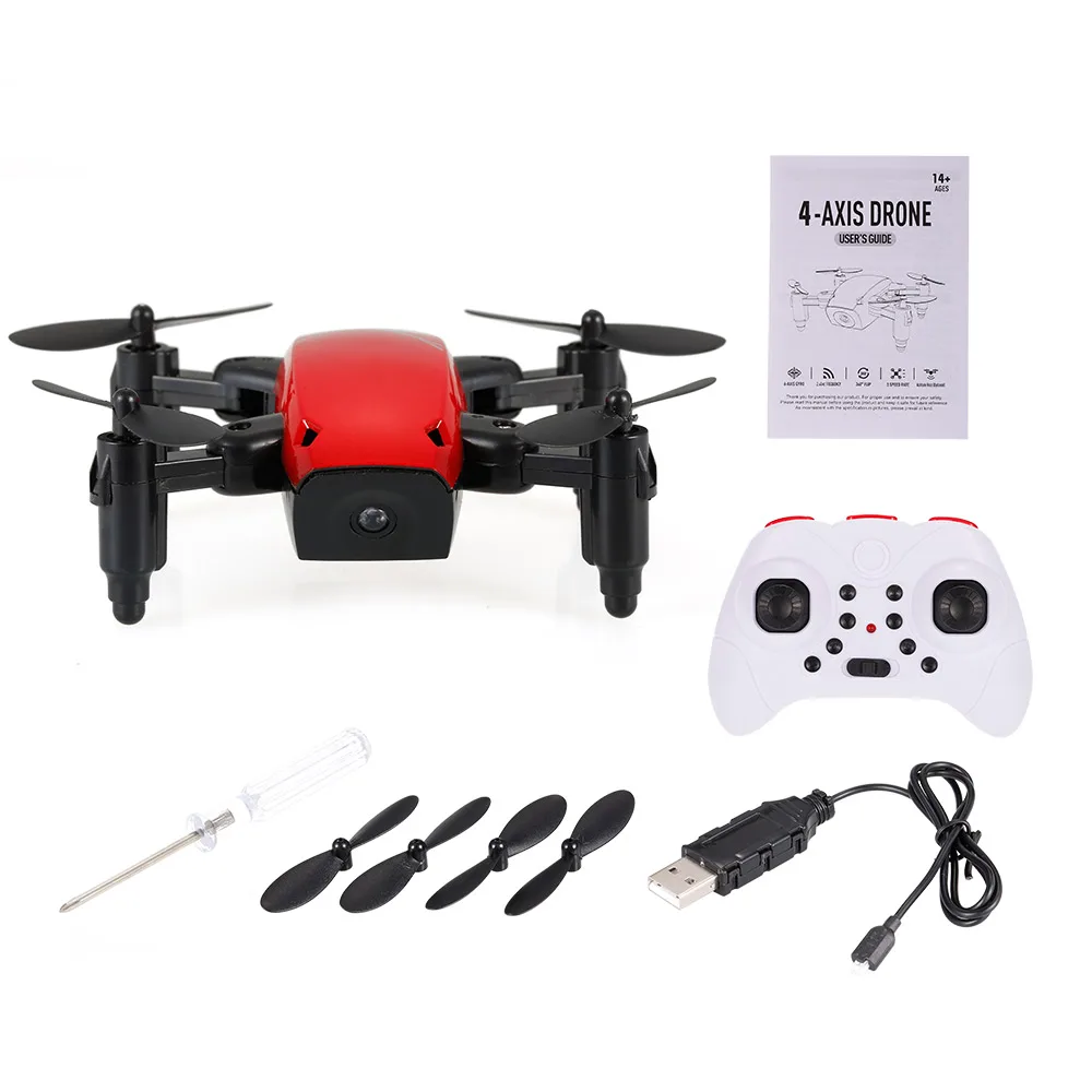 Мини-Дрон S9W 2,4G 4CH 0.3MP камера Wi-Fi FPV/No камера высота удержания полета планировка дистанционные игрушки складной Радиоуправляемый квадрокоптер RTF - Цвет: Красный