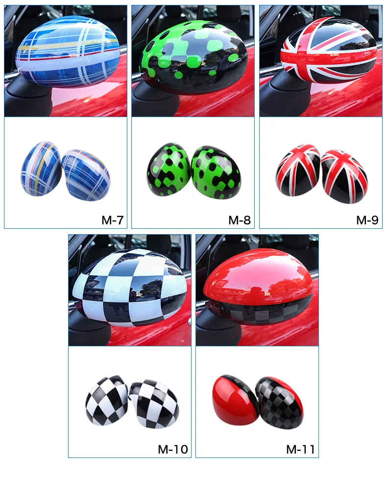 Car Rearview Mirror Cover Shell Housing Sticker for Mini Cooper JCW F54 Clubman F60 Countryman Accessories Car Styling (4)