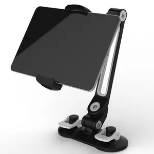 Image 2 - ユニバーサルタブレット車ホルダーアルミ合金アーム人間工学 360 度回転可能な二重吸盤怠惰な人 ipad の iphone