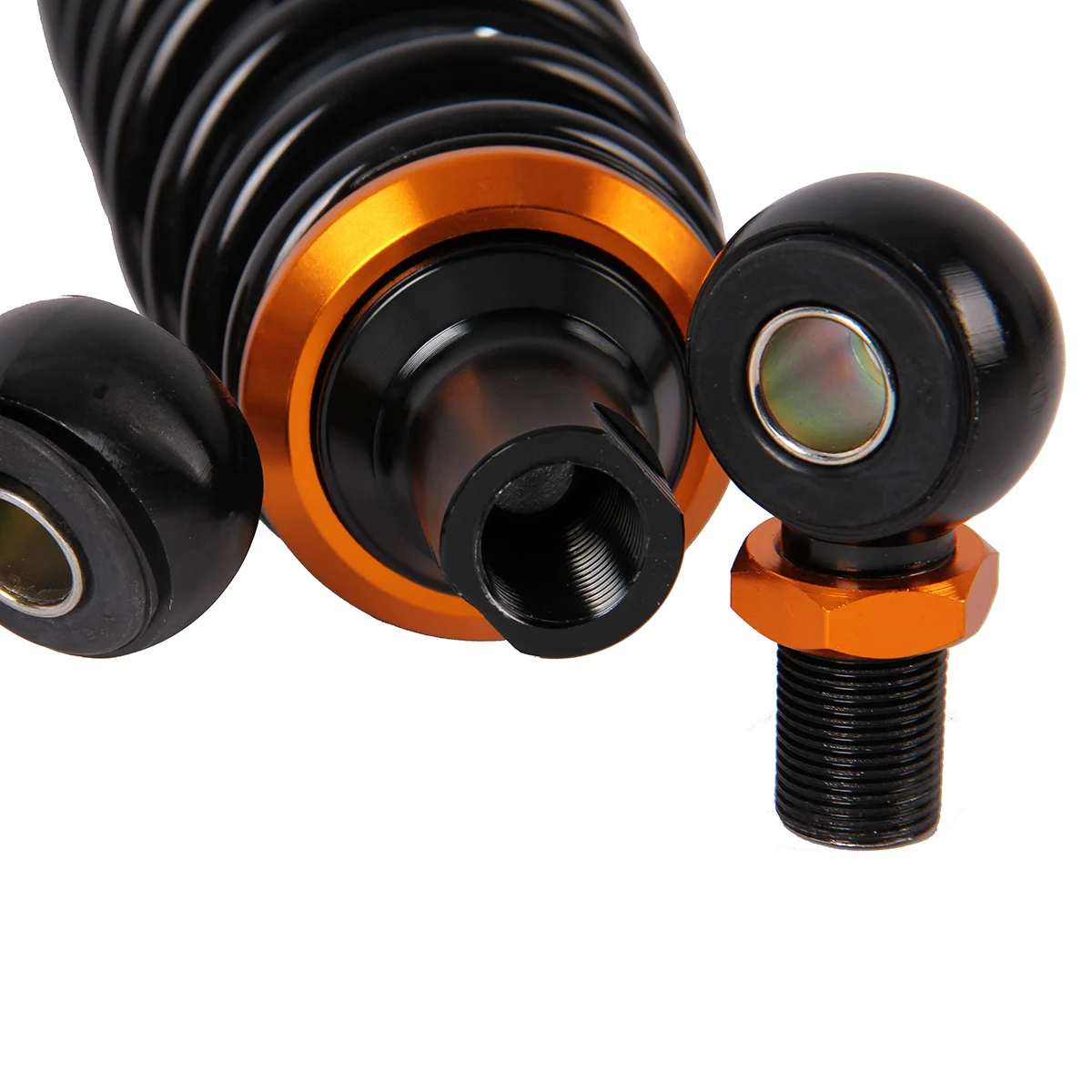 POSSBAY Universal 320mm Black Motorcycle Dirt Bike Rear Suspension Air Shock Absorber Round Hole/U Type Black Orange