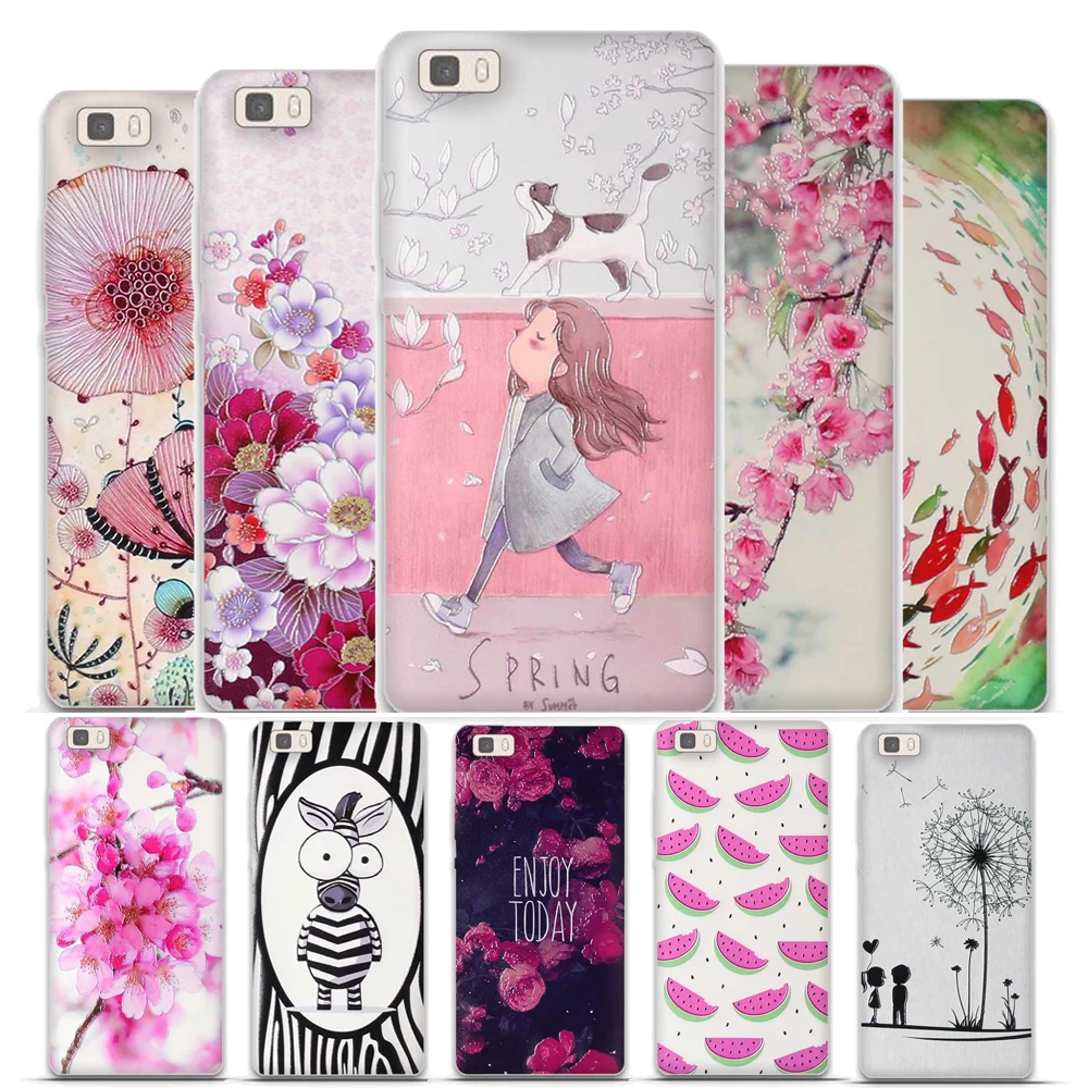 Koop Telefoon Geval voor huawei p8 lite Case Cover 3D Relief Verf Afdrukken Case voor huawei p8 lite Case Coque voor huawei ALE L21 Shell