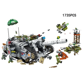 

Modern military Tiger heavy destroyer tank vehicle 2in1 batisbricks moc building block army minifigs walking robot brick toys