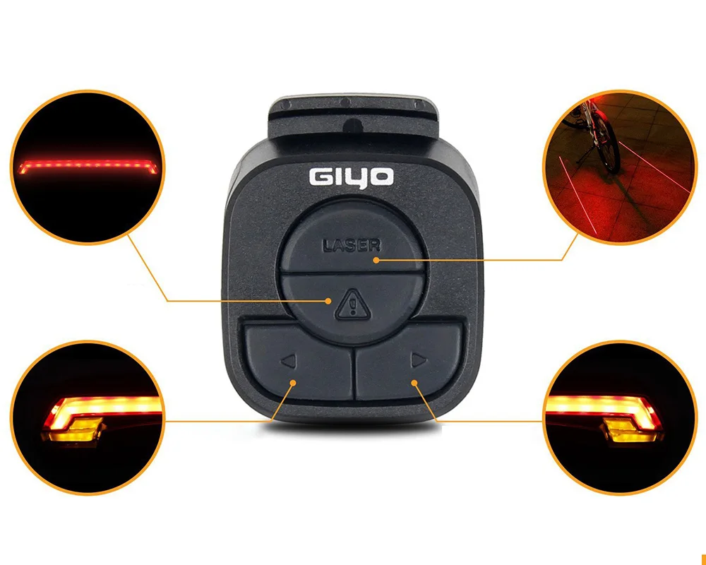 Cheap GIYO Battery Pack Bicycle Light USB Rechargeable Mount Bicycle Lamp Rear Tail Light Led Turn Signals Cycling Light Bike Lantern 2
