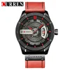 CURREN-Reloj de pulsera informal de lujo para Hombre, cronógrafo de cuarzo, con correa de cuero, estilo militar, de negocios ► Foto 1/5