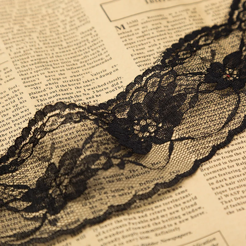 

6.5cm Black and white lace trim fabric dress and curtain decoration home textile not stretchy TJ0267