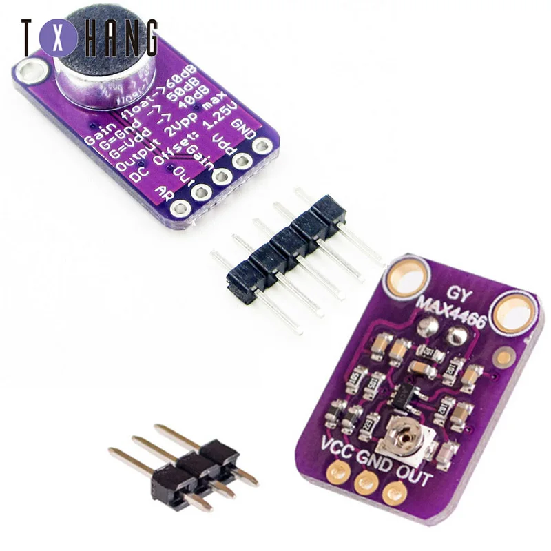 GY-MAX4466 MAX9814 Электрический усилитель для микрофона Модуль регулируемое усиление GND