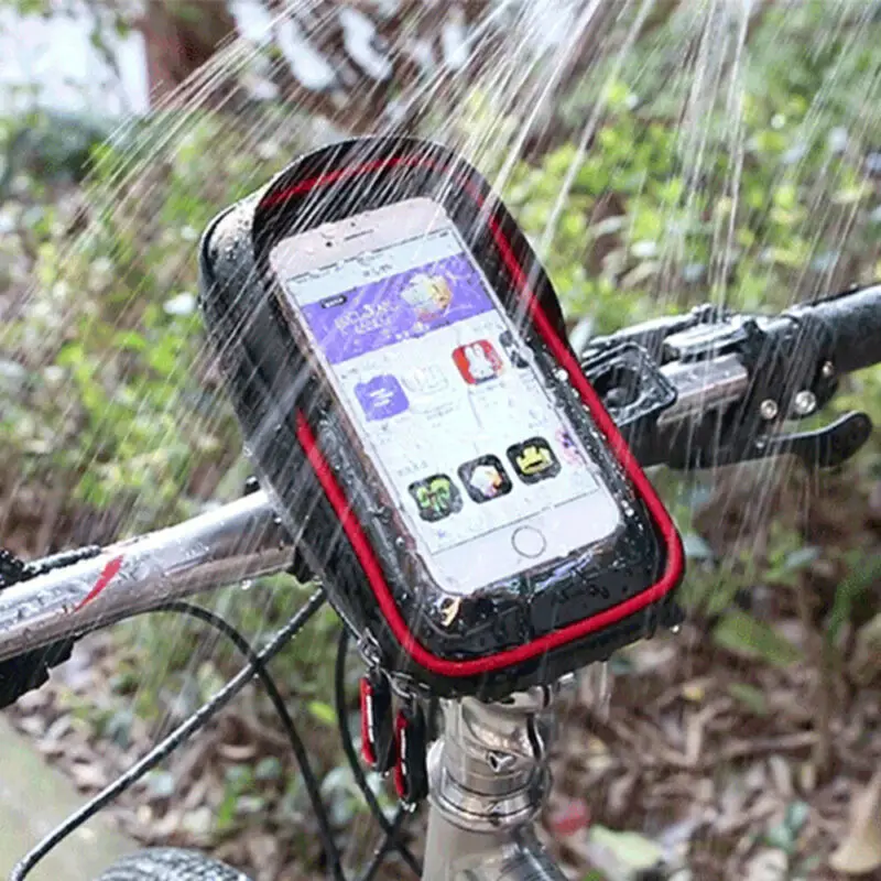 

Black Bike Bicycle Motorcycle Universal Mobile Phone Case Bag Handlebar Mount Holder Waterproof Sun Visor Phone Covers