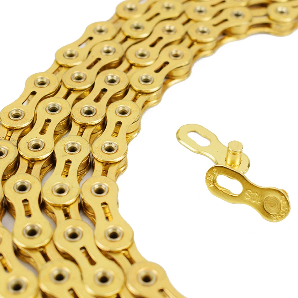 Bike Chain 8/9/10/11 Speed 116L Half Hollow Bike Chain Road Mountain MTB Bicycle Chains Silver Gold For Sram Shimano Campanolo