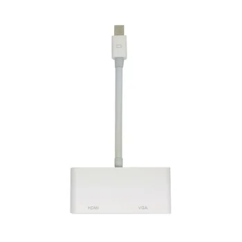 

CY Mini DisplayPort Thunderbolt to VGA & HDMI Adapter cable 2 in1 for Apple MacBook & Air & Pro & iMac White