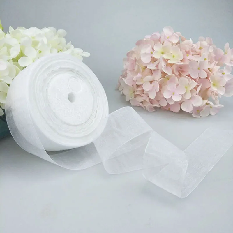 4cm 45meter Crystal Organza Ribbon Roll Invitation Card Gift Box Packaging Ribbon Sewing Craft For Home Wedding Party Decoration - Цвет: T01