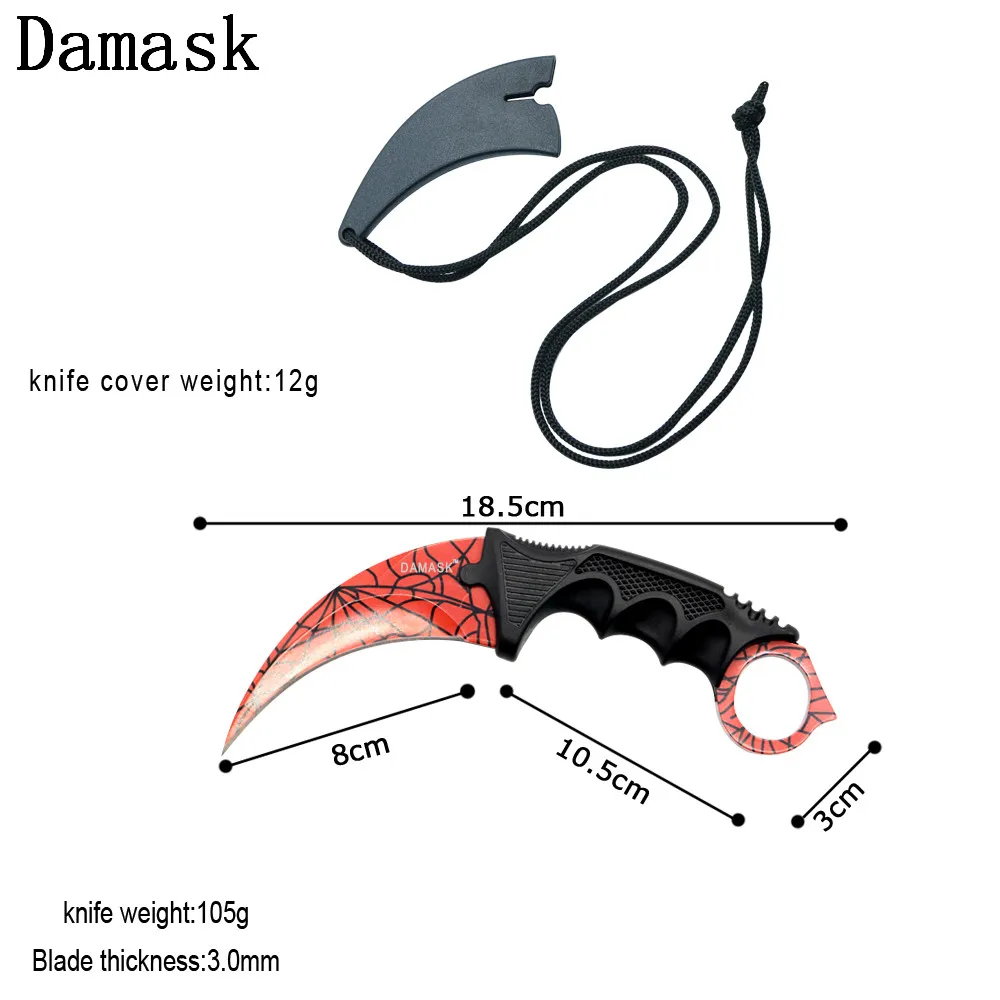 Damask Portable Stainless Steel Blade Razor Utility Non-slip Handle Pocket Karambit Tactical Claw Knife High-end Rescue Tool Damask Portable Stainless Steel Blade Razor Utility Non-slip Handle Pocket Karambit Tactical Claw Knife High-end Rescue Tool