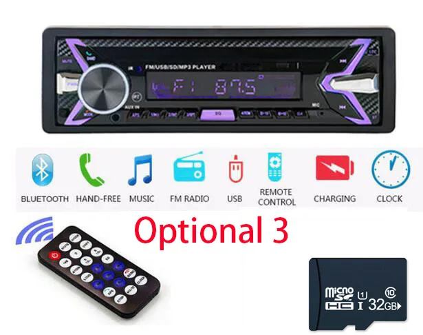 Авторадио 1 din, автомагнитола, Android, стерео, bluetooth, аудио, mp3, рекордер, usb, sd, aux вход, oto teypleri, автомагнитола, Автомобильный плеер - Цвет: with 32 GB Card