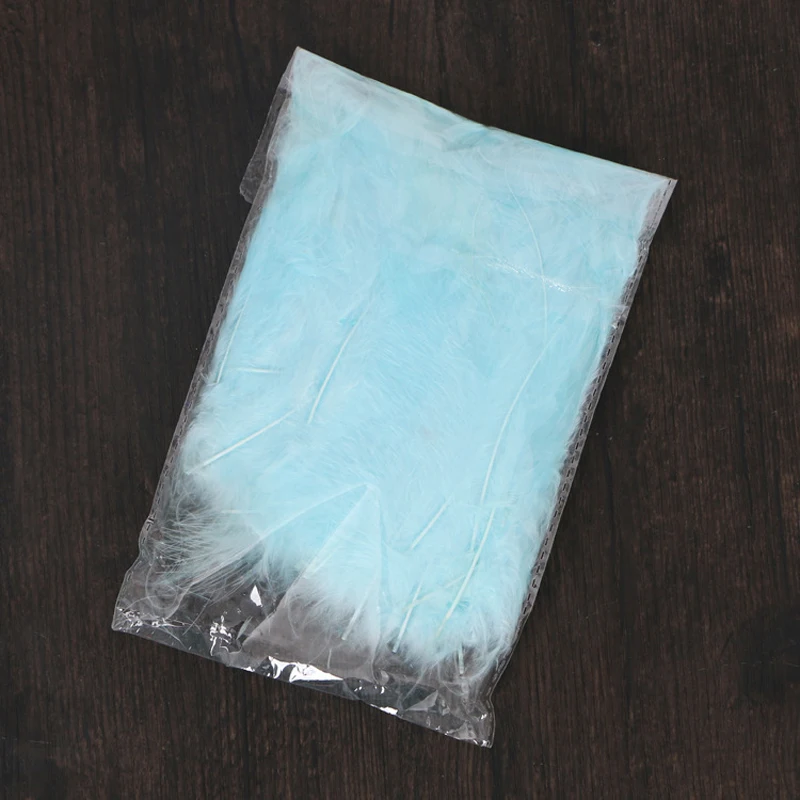 light blue 1 сумка, 100 шт, Радужный цвет, Натуральное перо, прозрачные аксессуары для воздушного шара, свадьба, день рождения, вечеринка, фестиваль, прозрачный пузырьковый Декор - Цвет: light blue
