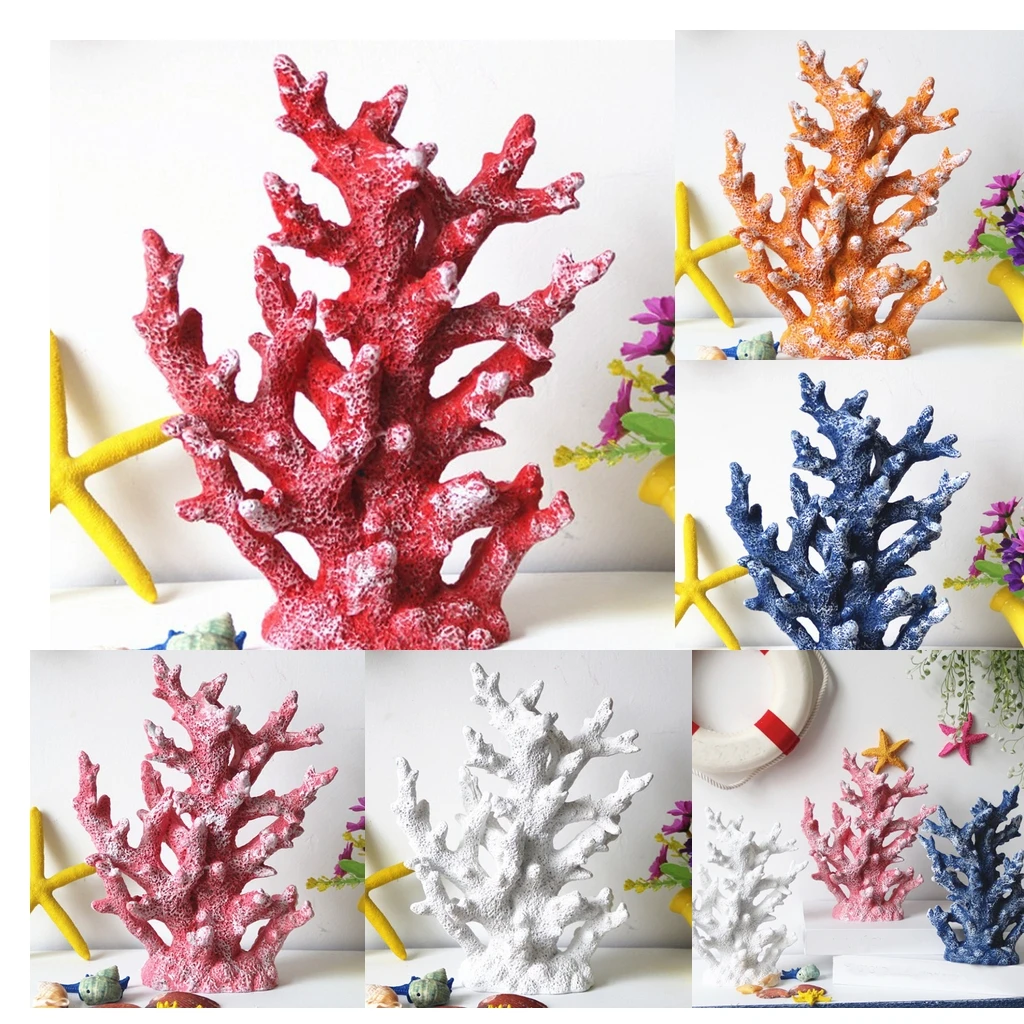10inch Coral Aquarium Fish Tank Decor Reef Corals Decor Ornament Underwater Decoration Fits Medium or Large Tanks