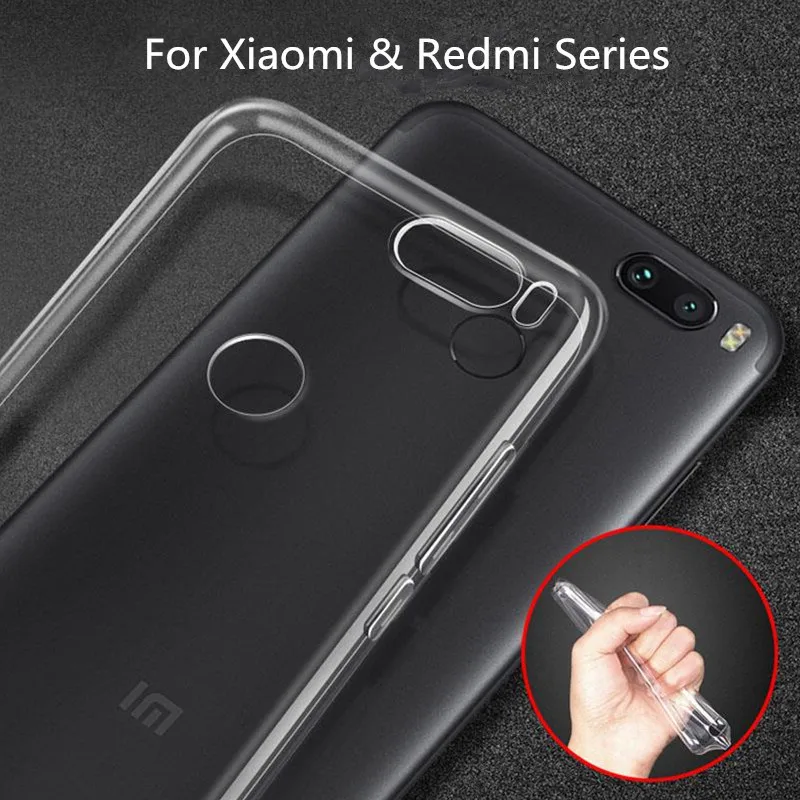 

For Xiaomi 8 A2 Redmi Note 5 6 Pro Max 3 Transparent Cover Redmi 6A Note 4X Case Silicone Anti-knock Clear Protective