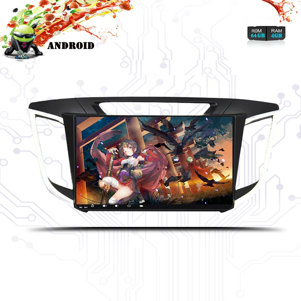 Clearance Android 9.0 4GB+64GB Octa Core Car Video dvd Player Gps glonass music a/v audio pc tape unit For HYUNDAI IX25 CRETA 2014+ dab bt 1