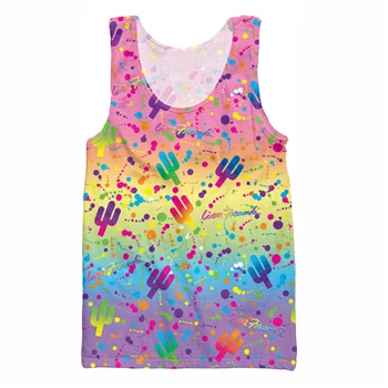 YX GIRL 2018 summer new style Cool vest Fashion Mens 3d Vest Cute animal Lisa Frank Print Unisex Casual Tank tops color as the picture