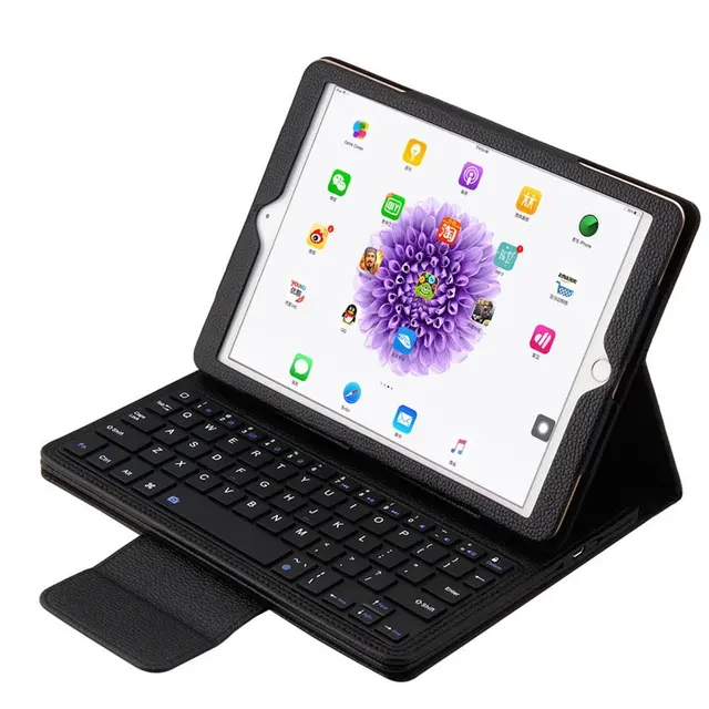 Keyboard Folding PU Leather Folio Cover with Removable Bluetooth