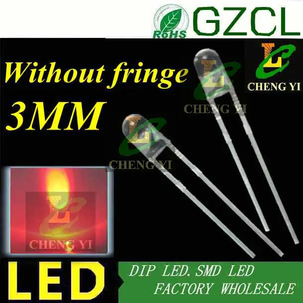 3 мм светодиод зеленый без края Круглый dip led 520-530nm 3,0-3,5 В
