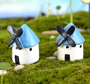 

Windmill Castle Miniature figures decorative fairy garden Building statue Home Desktop Gift Moss ornaments resin craft TNB077