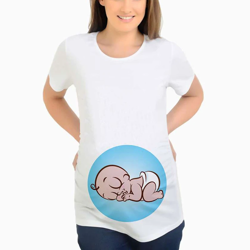 

Maternity Tops Baby Sleeping Maternity T-shirts Funny Design Pregnancy T Shirts Mom To Be Summer Short Sleeve Maternity Clothes