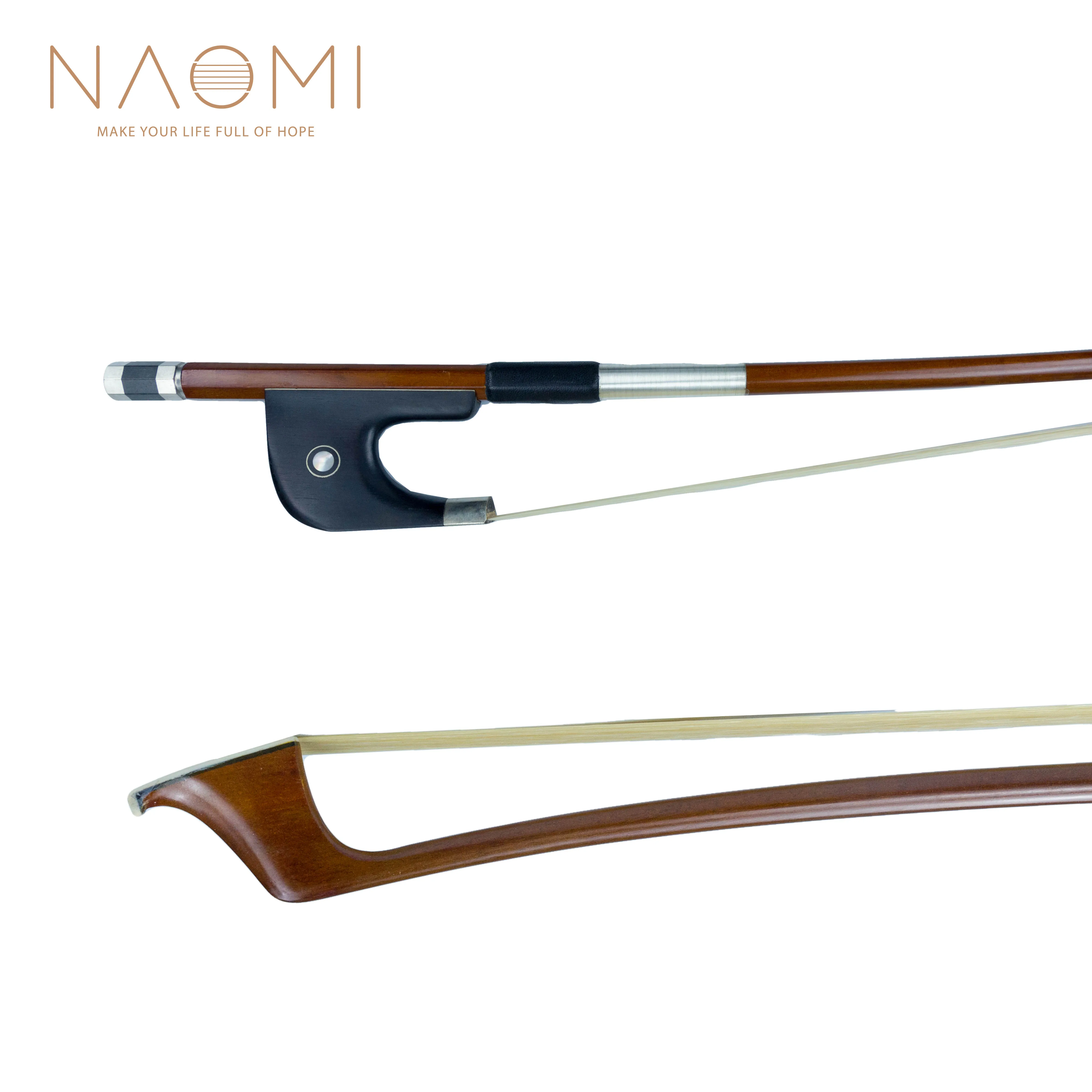NAOMI Double Bass Bow Pernambuco Bow For Double Bass Sheep Leather Wrap