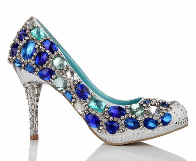 Famous Luxury Brand High Heels Pumps 2014 Women Rhinestone Close Toe ...