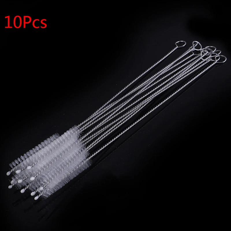 10pcs Детская бутылочка для кормления молока, соломенная щетка для мытья, бутылка для питья воды, чашка для мытья соломы, щетка для мытья волос со спиралью, инструмент для чистки мягких волос - Цвет: 10pcs