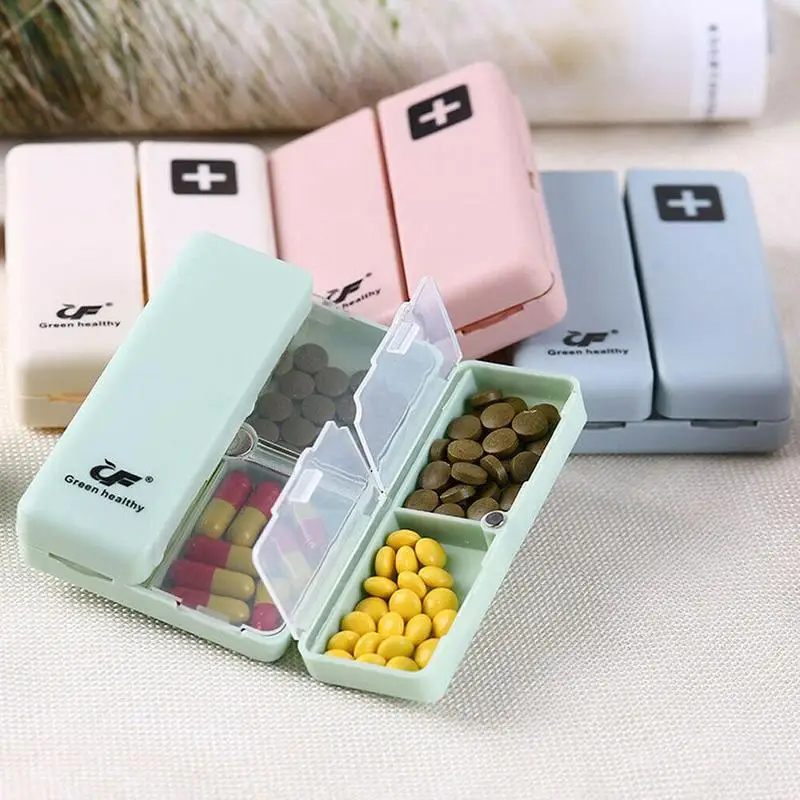 

4 Colors 7 Days Weekly Tablet Pill Medicine Box Holder Storage Organizer Container Case Pill Box Splitters Travel Accessories